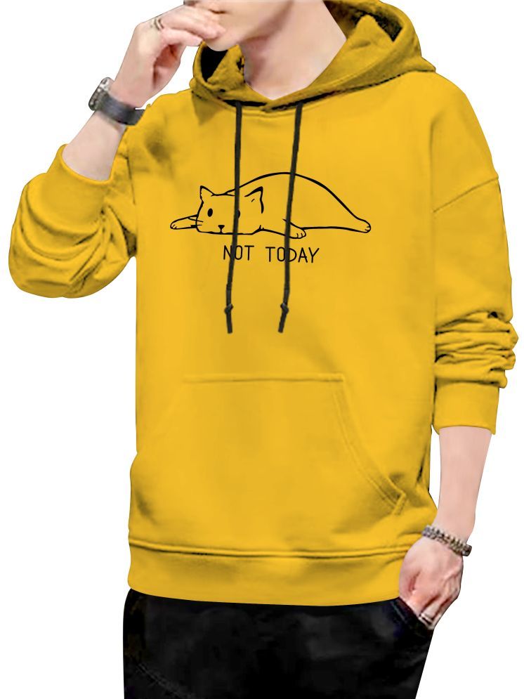     			fashion and youth Cotton Blend Hooded Men's Sweatshirt - Yellow ( Pack of 1 )