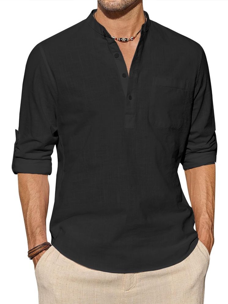     			Vida Loca Black Cotton Blend Men's Shirt Style Kurta ( Pack of 1 )