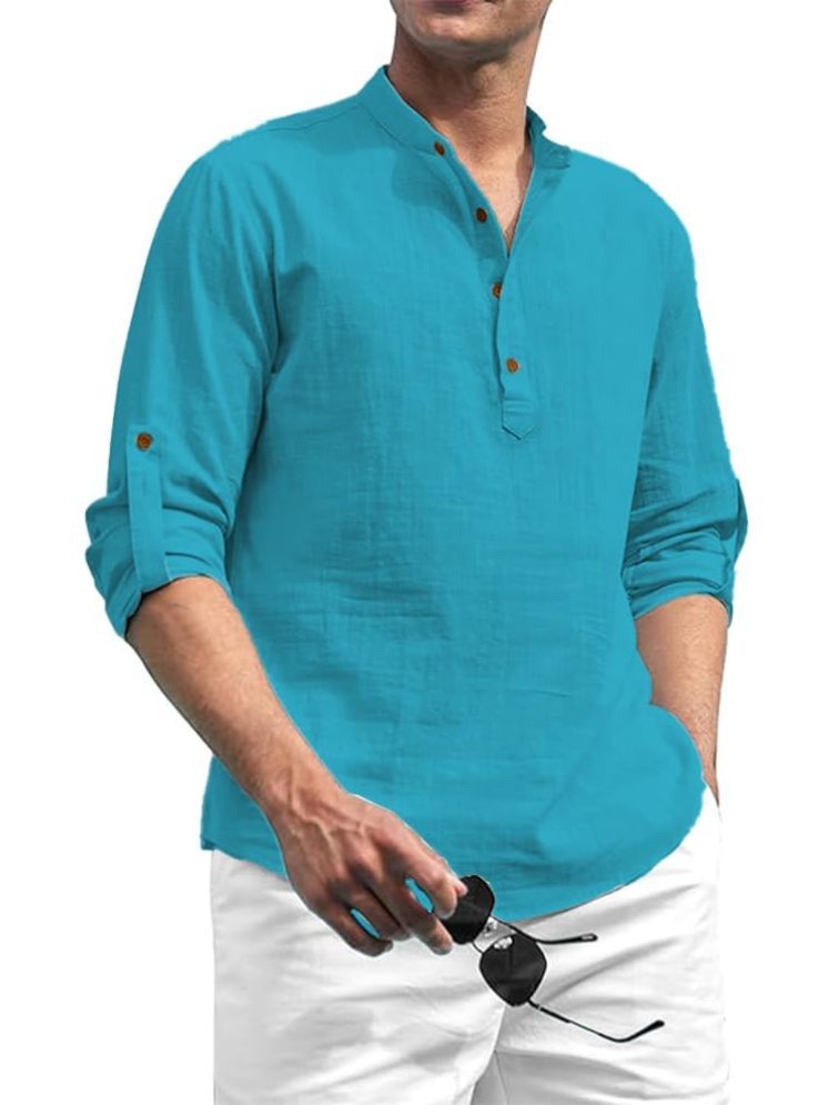     			Vida Loca Dark Green Cotton Blend Men's Shirt Style Kurta ( Pack of 1 )