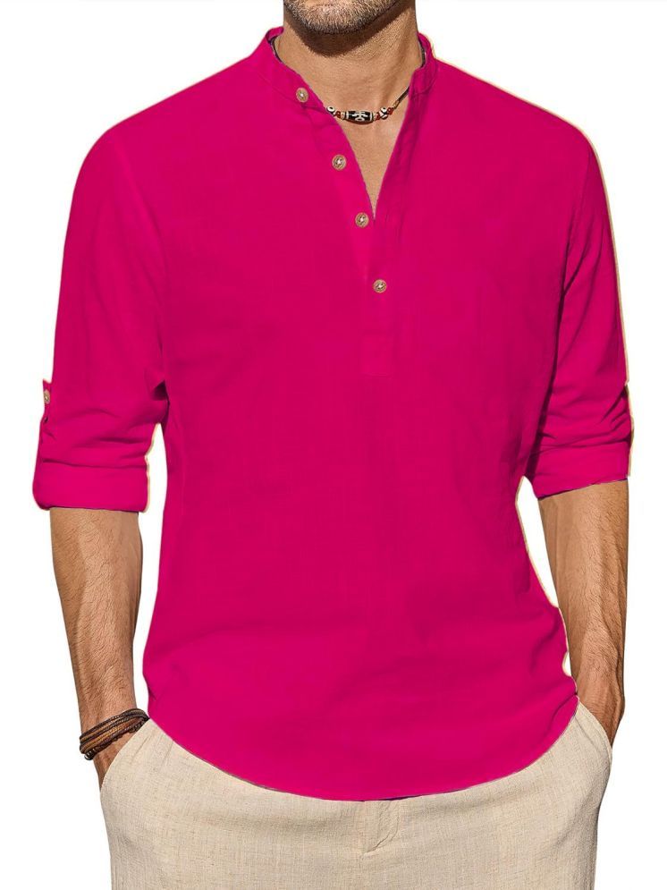     			Vida Loca Pink Cotton Blend Men's Shirt Style Kurta ( Pack of 1 )