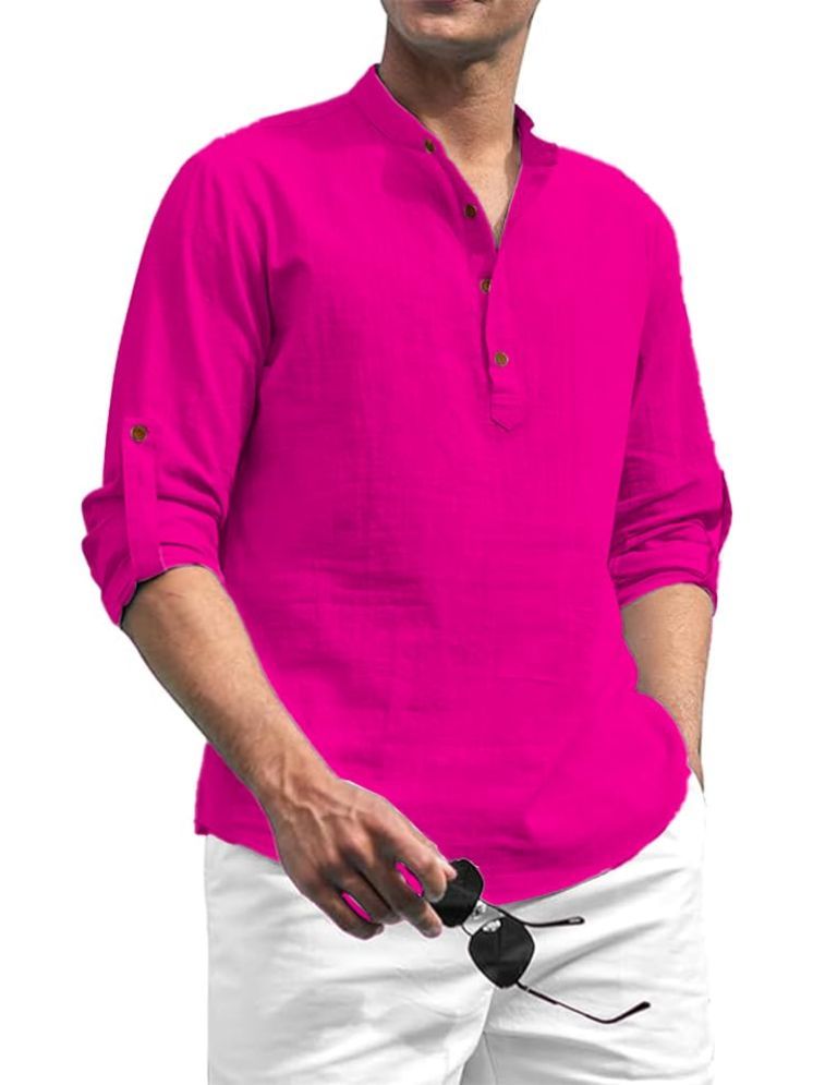     			Vida Loca Pink Cotton Blend Men's Shirt Style Kurta ( Pack of 1 )