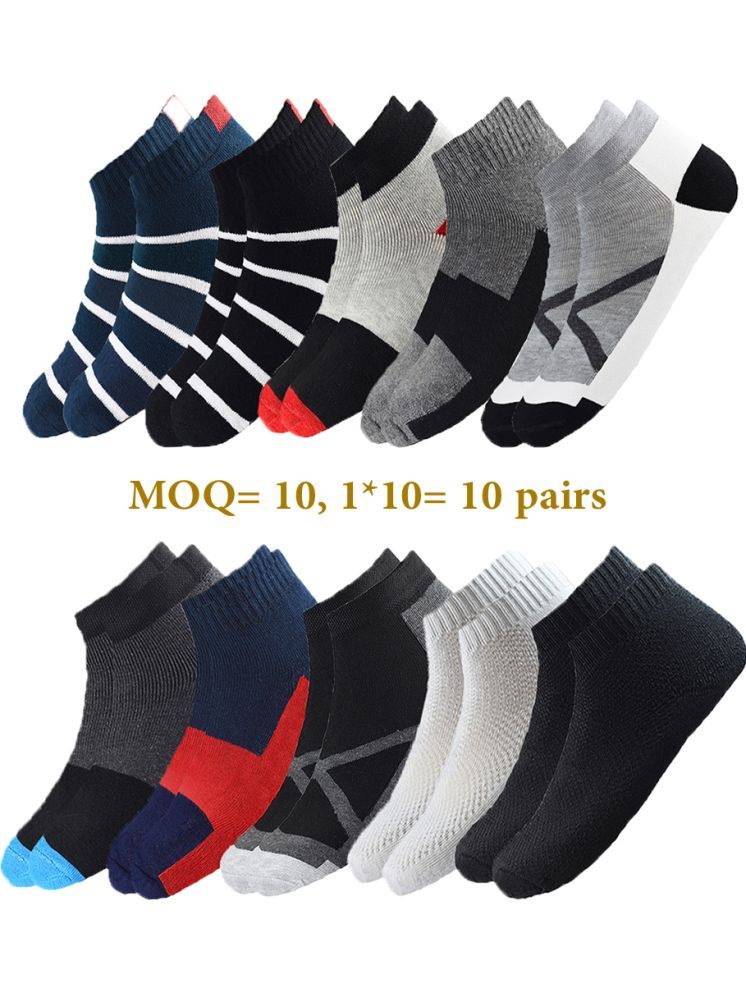     			hicode Blended Men's Colorblock Multicolor Ankle Length Socks ( Pack of 1 )