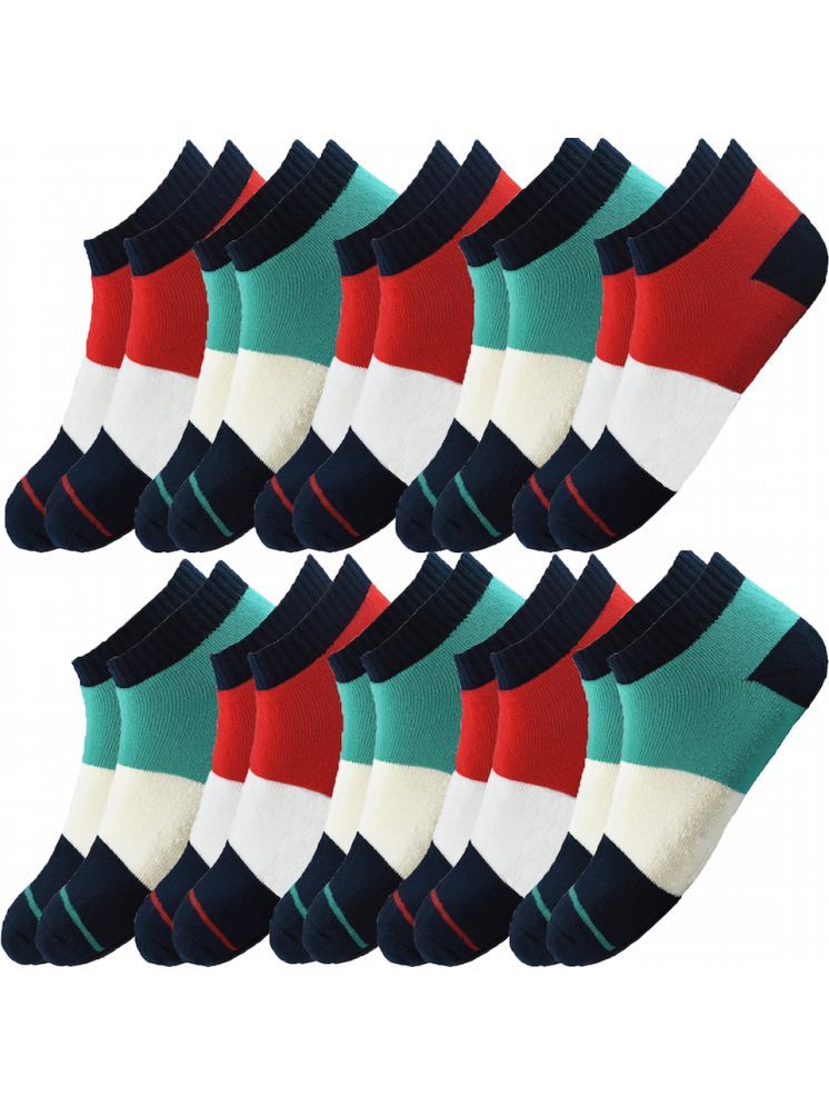     			hicode Blended Men's Colorblock Multicolor Ankle Length Socks ( Pack of 10 )