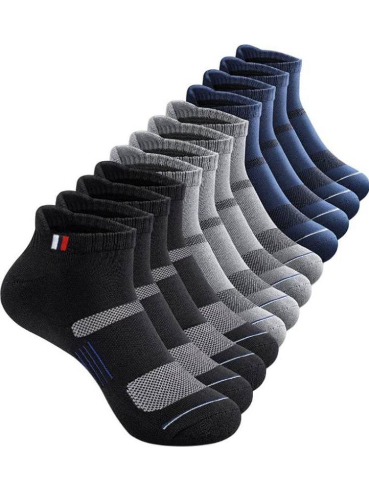     			hicode Blended Men's Solid Multicolor Ankle Length Socks ( Pack of 6 )