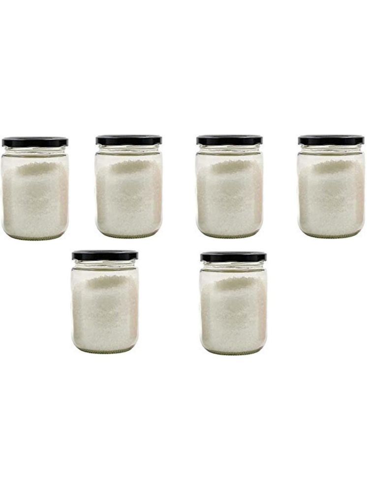     			1st Time Glass Container Jar Glass Transparent Cookie Container ( Set of 6 )