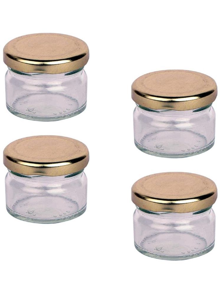     			1st Time Glass Container Jar Glass Transparent Cookie Container ( Set of 4 )