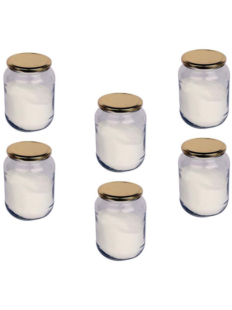     			1st Time Glass Container Jar Glass Transparent Cookie Container ( Set of 6 )