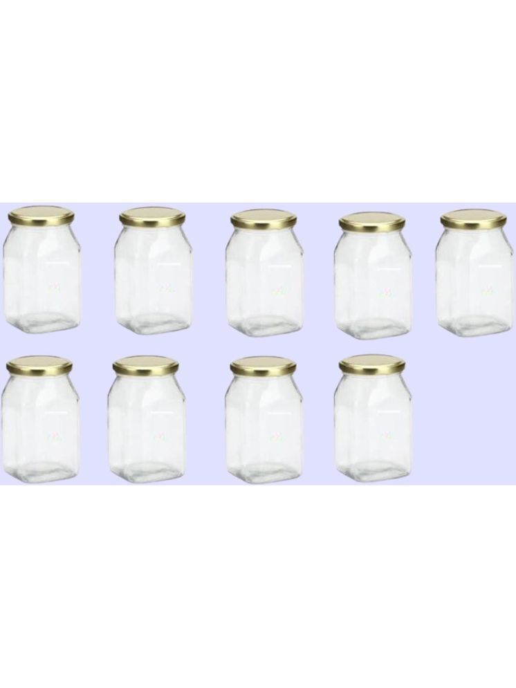     			1st Time Glass Container Jar Glass Transparent Utility Container ( Set of 9 )