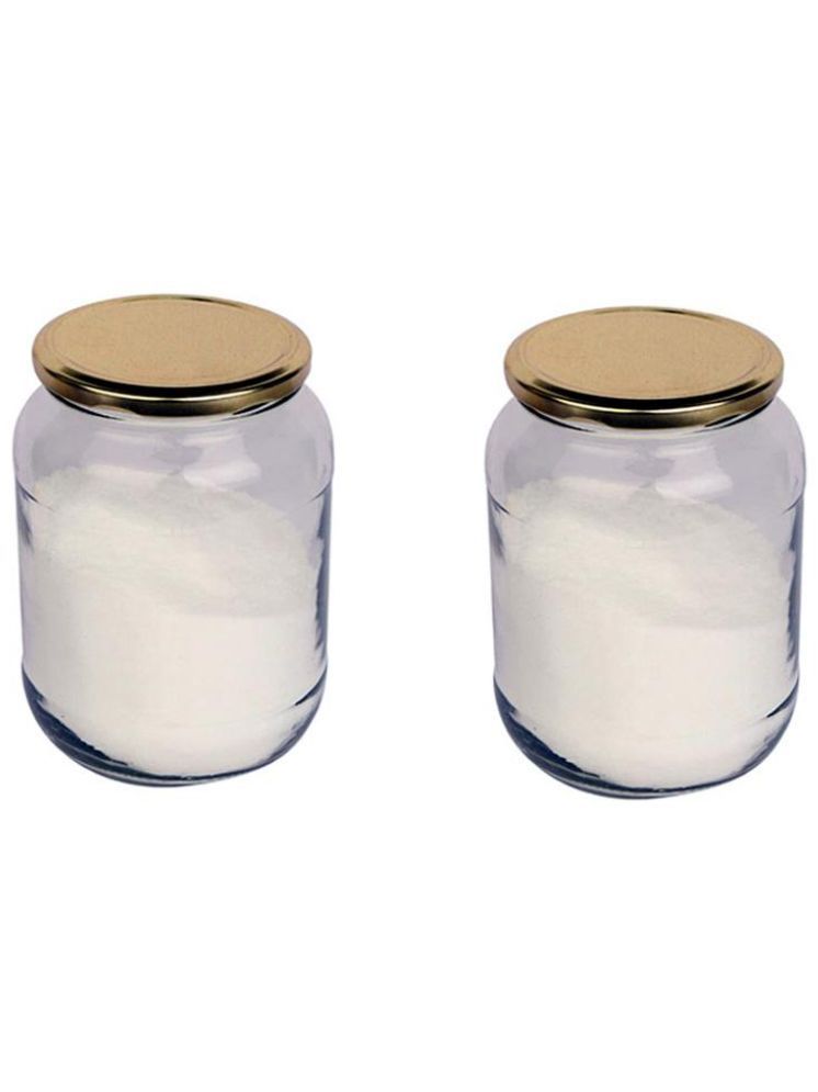     			1st Time Glass Container Jar Glass Transparent Cookie Container ( Set of 2 )