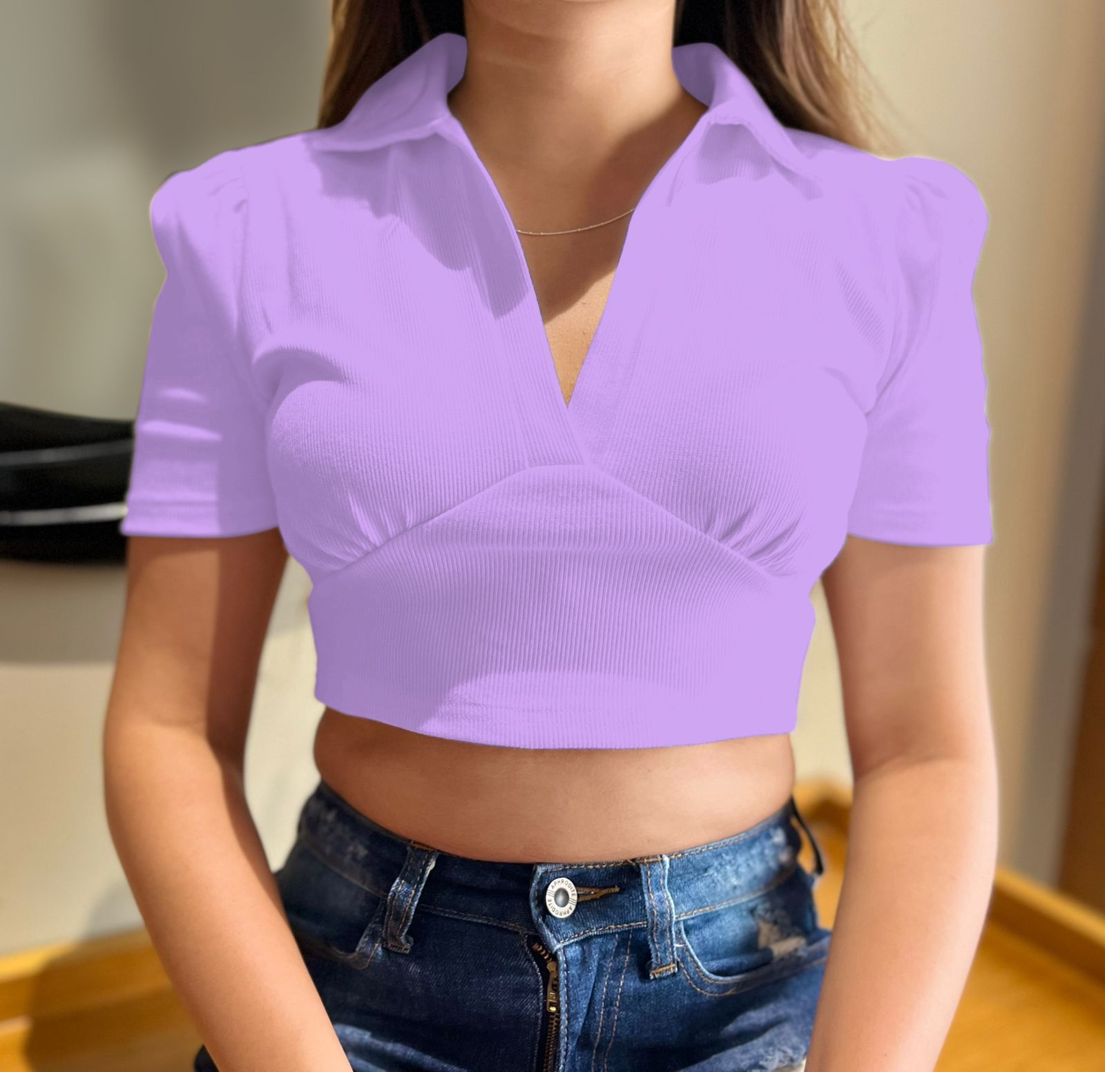     			Aahwan Purple Cotton Women's Crop Top ( Pack of 1 )