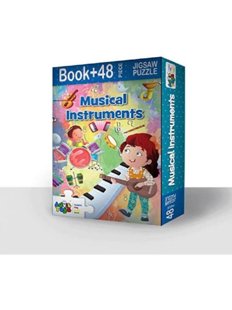     			Advit Toys Musical Instruments Jigsaw Puzzle for Kids Brain Washed to Set This Puzzle/Encouraged Your Kids | Birthday Gift for Children, Return Gift | Educational Puzzle Games for Focus, Memory, Mental Boost- (48 Piece + 24 Page Book)