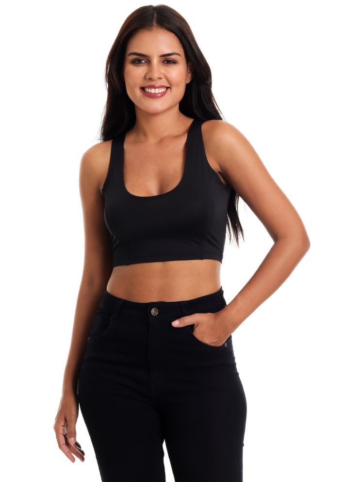     			Aura Glam Black Lycra Regular Fit Women's T-Shirt ( Pack of 1 )