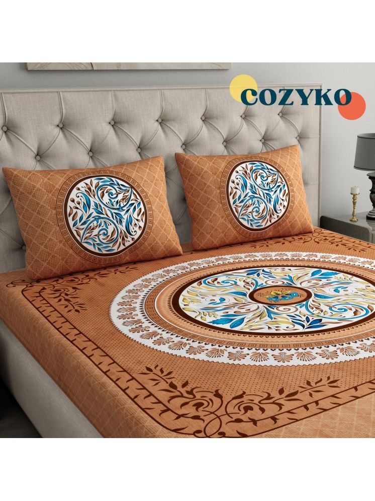     			COZYKO Cotton Ethnic 1 Double with 2 Pillow Covers - Multicolor