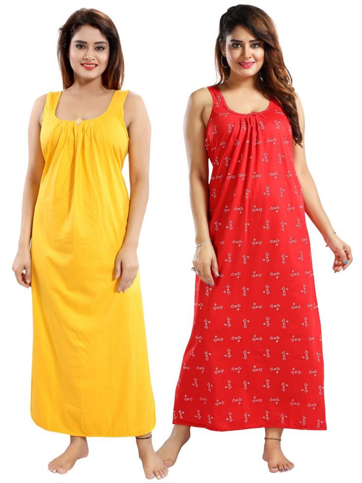     			Cinco Multicolor Cotton Blend Women's Nightwear Nighty & Night Gowns ( Pack of 2 )