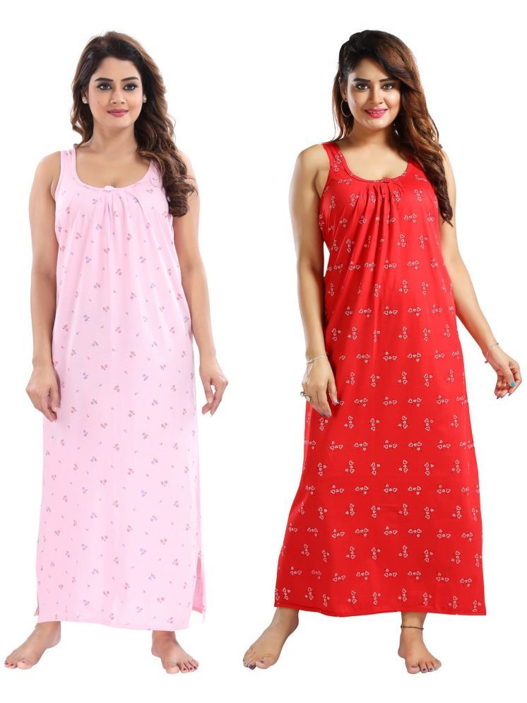     			Cinco Multicolor Cotton Blend Women's Nightwear Nighty & Night Gowns ( Pack of 2 )