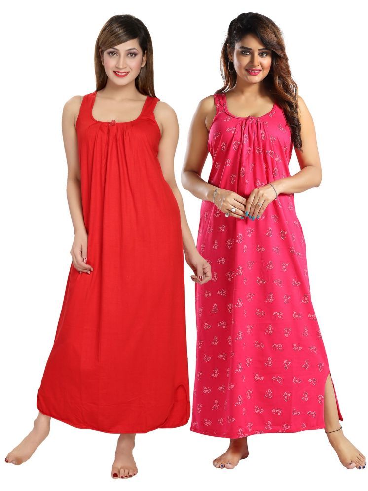     			Cinco Multicolor Cotton Blend Women's Nightwear Nighty & Night Gowns ( Pack of 2 )