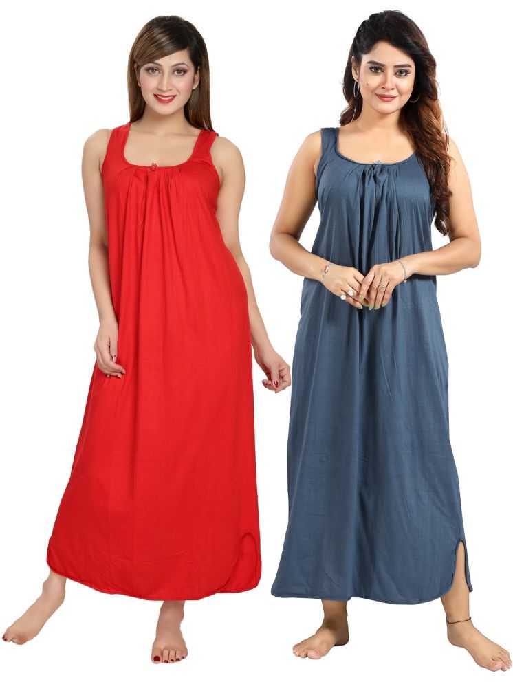     			Cinco Multicolor Cotton Blend Women's Nightwear Nighty & Night Gowns ( Pack of 2 )