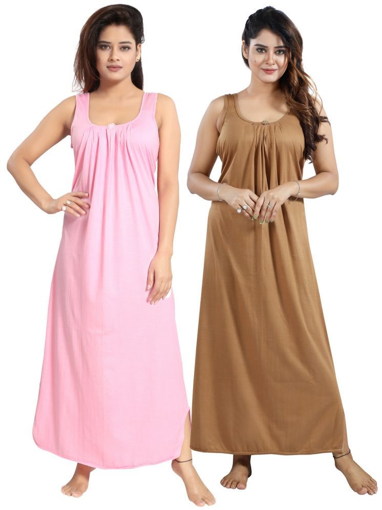     			Cinco Multicolor Cotton Blend Women's Nightwear Nighty & Night Gowns ( Pack of 2 )