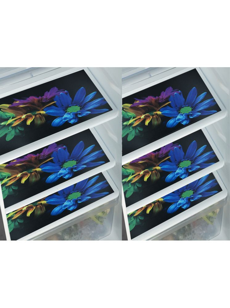     			Crosmo PVC Floral Fridge Mats ( 45 30 ) Pack of 6 - Multicolor