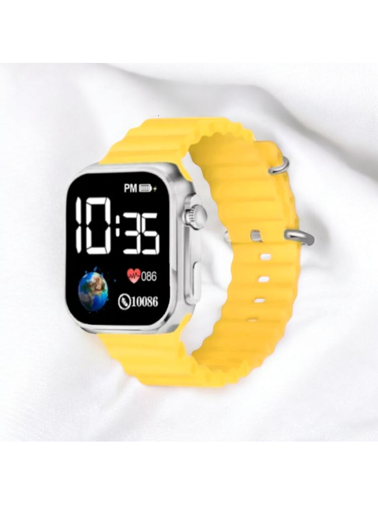     			DECLASSE Yellow Silicon Digital Womens Watch