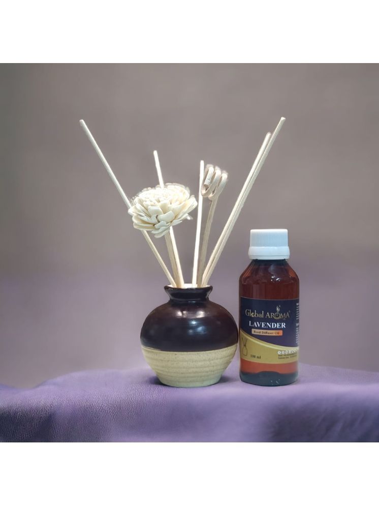     			GLOBAL AROMA Lavender Fragrance Ceramic Pot Reed Diffusers Set 100ML