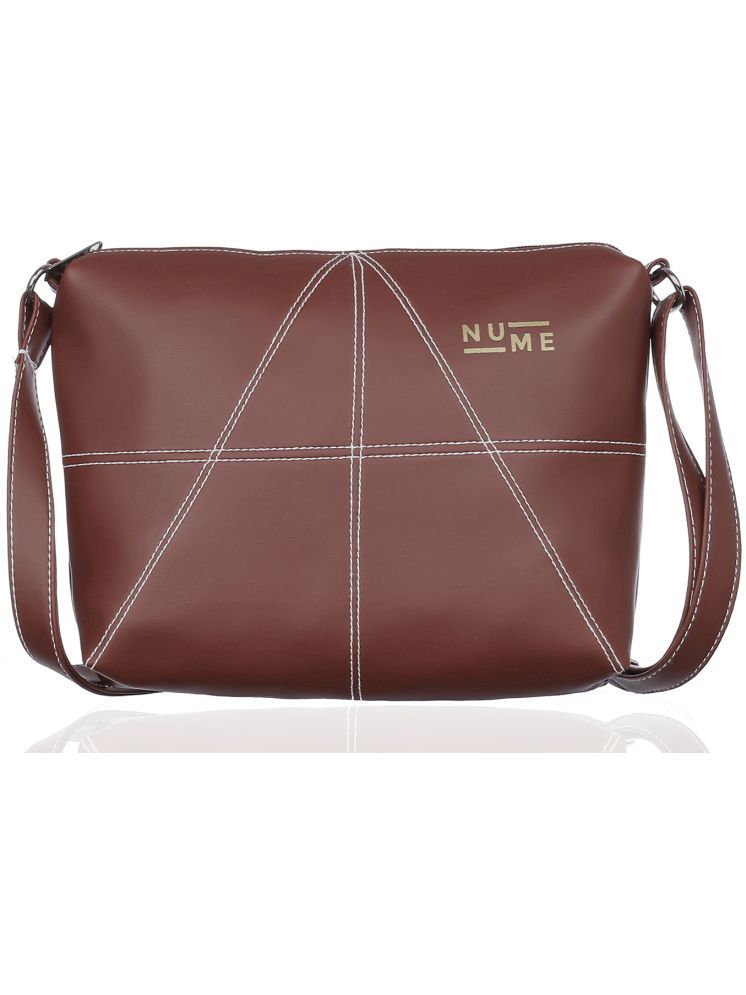     			NuMe Brown PU Sling Bag