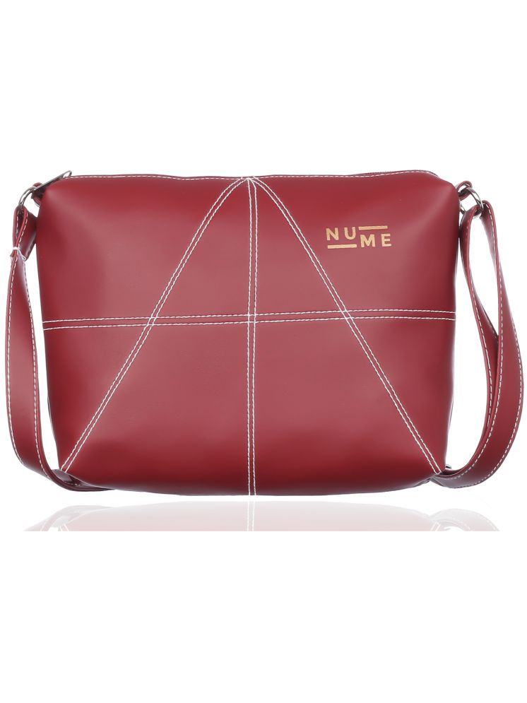     			NuMe Maroon PU Sling Bag