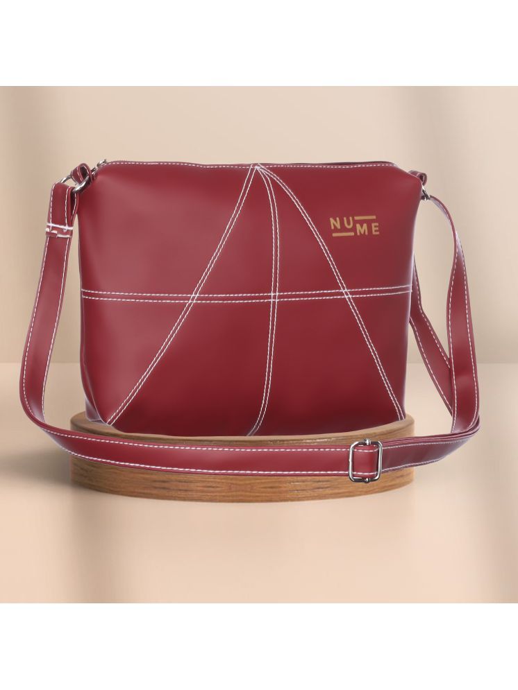     			NuMe Maroon PU Sling Bag