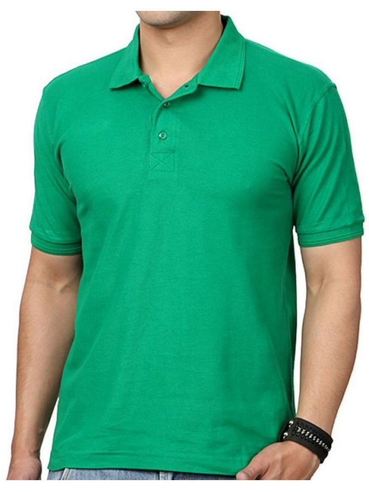     			REDESIGNWEBGO Cotton Blend Regular Fit Solid Half Sleeves Men's Mandarin Collar T-Shirt - Green ( Pack of 1 )