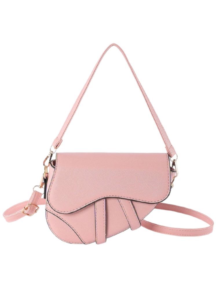     			Santorini Pink Faux Leather Sling Bag