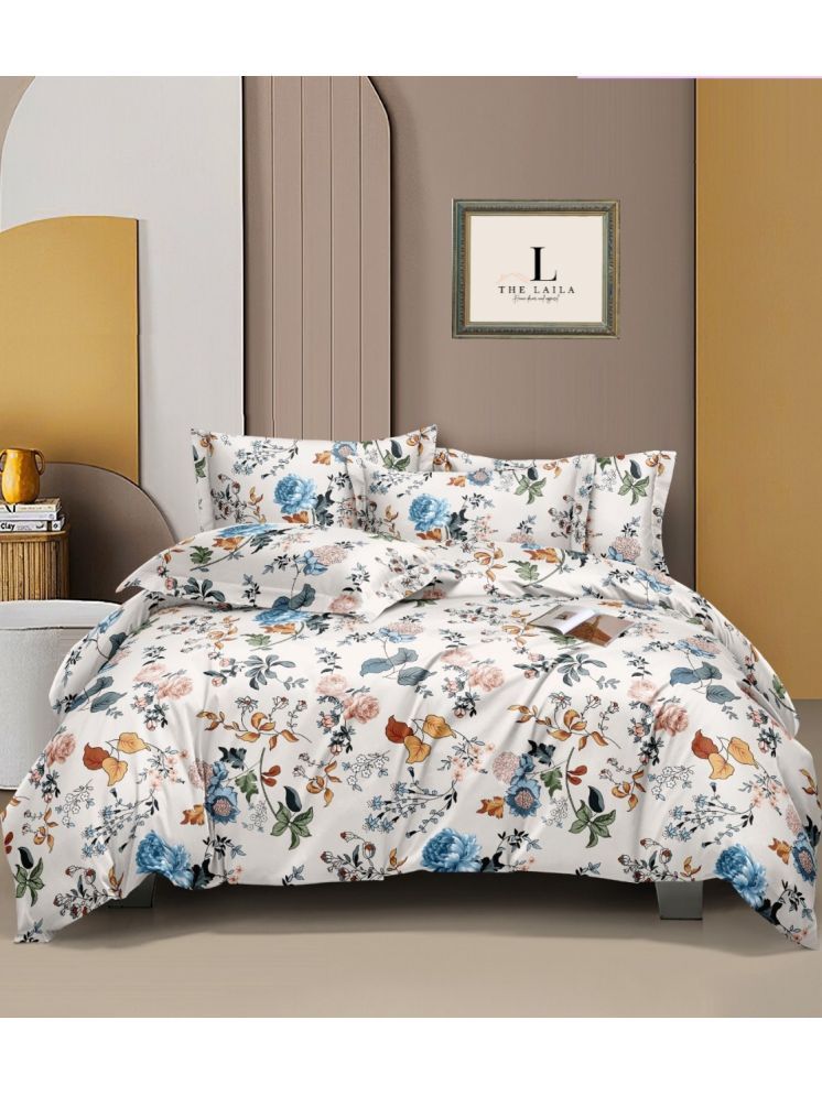     			THE LAILA Glace Cotton Geometric Printed 1 Double Queen with 2 Pillow Covers - Multicolor