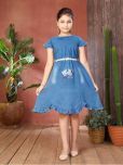 Aarika Denim A-line Dress For Girls ( Pack of 1 , Blue )