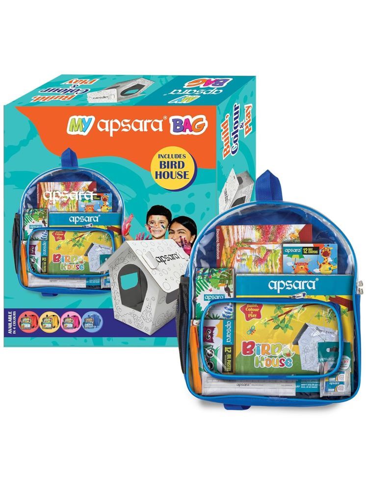     			Apsara My Bag Kit, All-in-one Kit for Children, Premium 8 Color Pencils, 12 Oil Pastels, Mechano Eraser, Drawing Book, Creative Tree House Craft, Non-dust Erasers, 12 Wax Crayons, Perfect Gifting