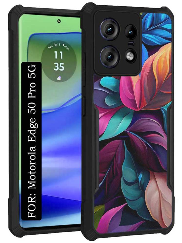     			COBERTA Multicolor Printed Back Cover Polycarbonate Compatible For Motorola Edge 50 Pro 5G ( Pack of 1 )