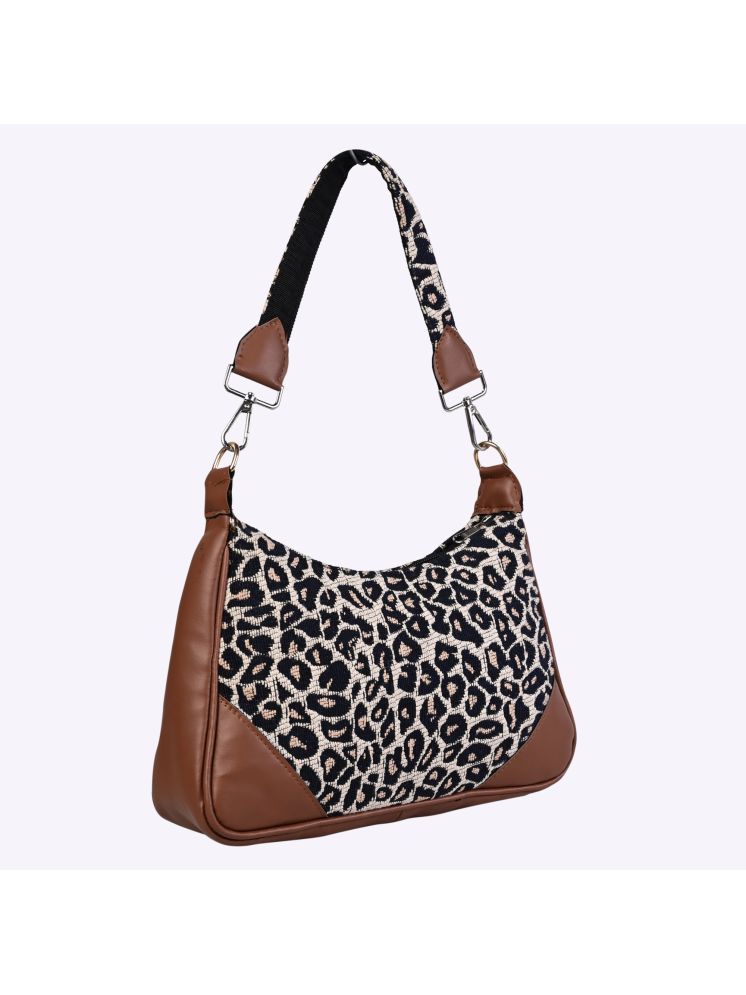     			ENSAC Brown Cotton Shoulder Bag