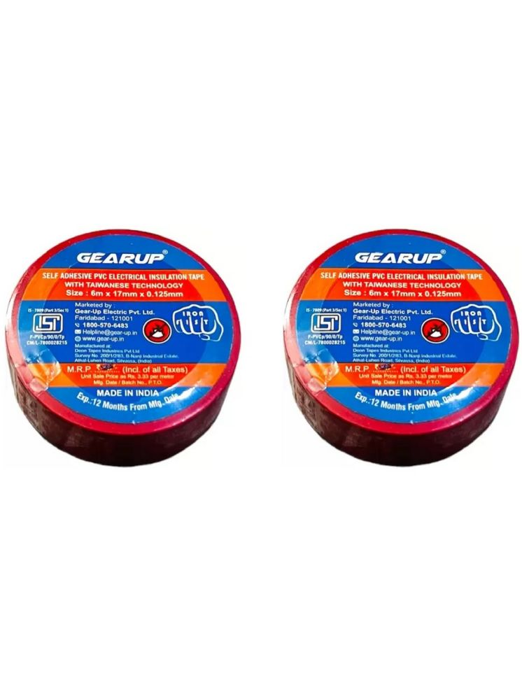     			Gearup  PVC Electrical Insulation Tape - 6m x 17mmx0.125mm (Pack of 2)