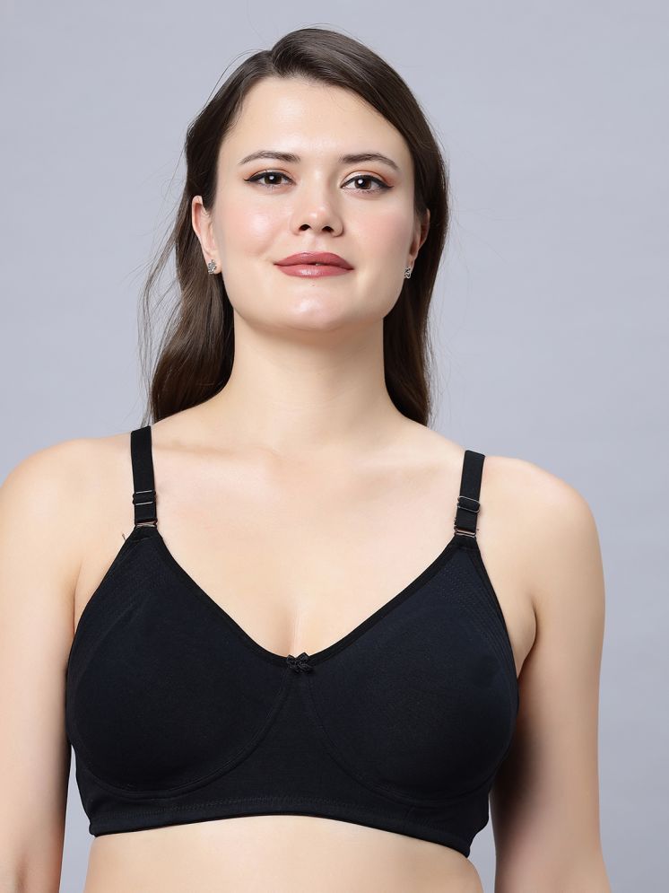     			IN CARE LINGERIE Black Cotton Blend Non Padded Women's Everyday Bra ( Pack of 1 )