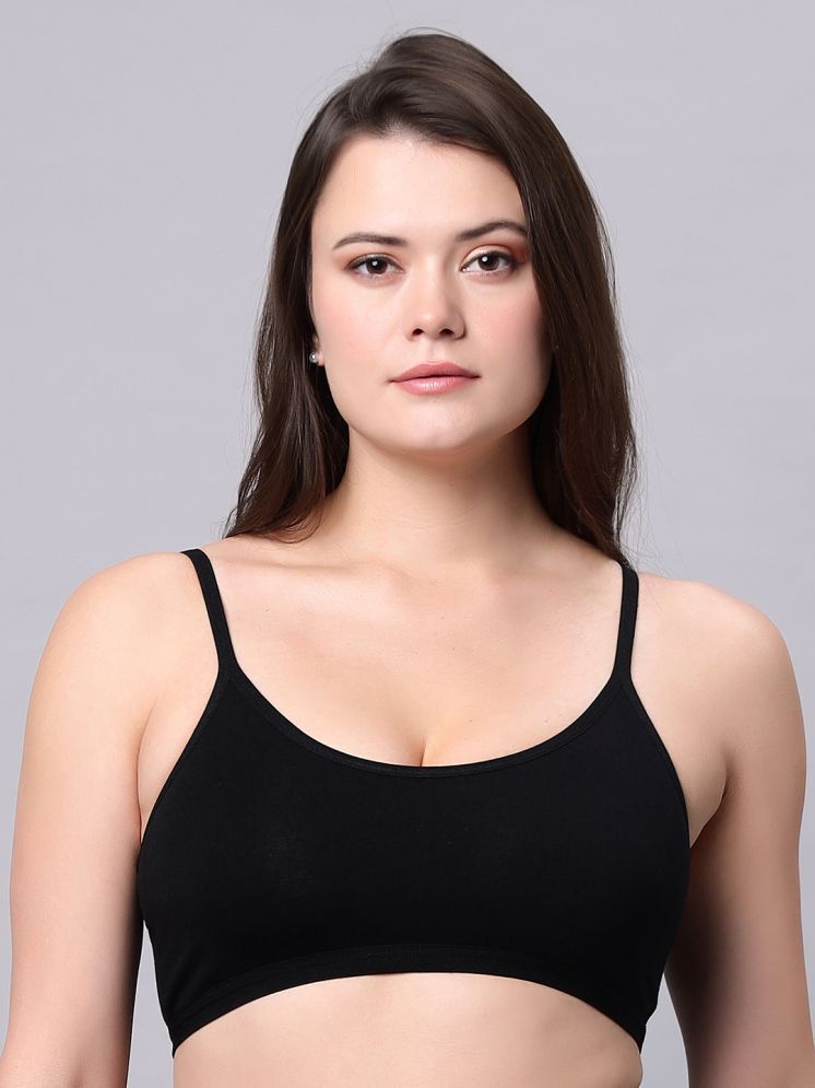     			IN CARE LINGERIE Black Cotton Non Padded Women's Cami bra ( Pack of 1 )