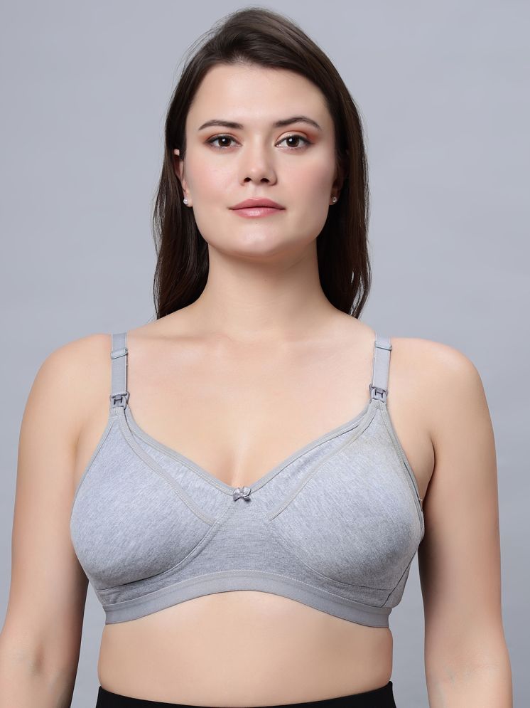     			IN CARE LINGERIE Grey Melange Cotton Blend Non Padded Women's Everyday Bra ( Pack of 1 )