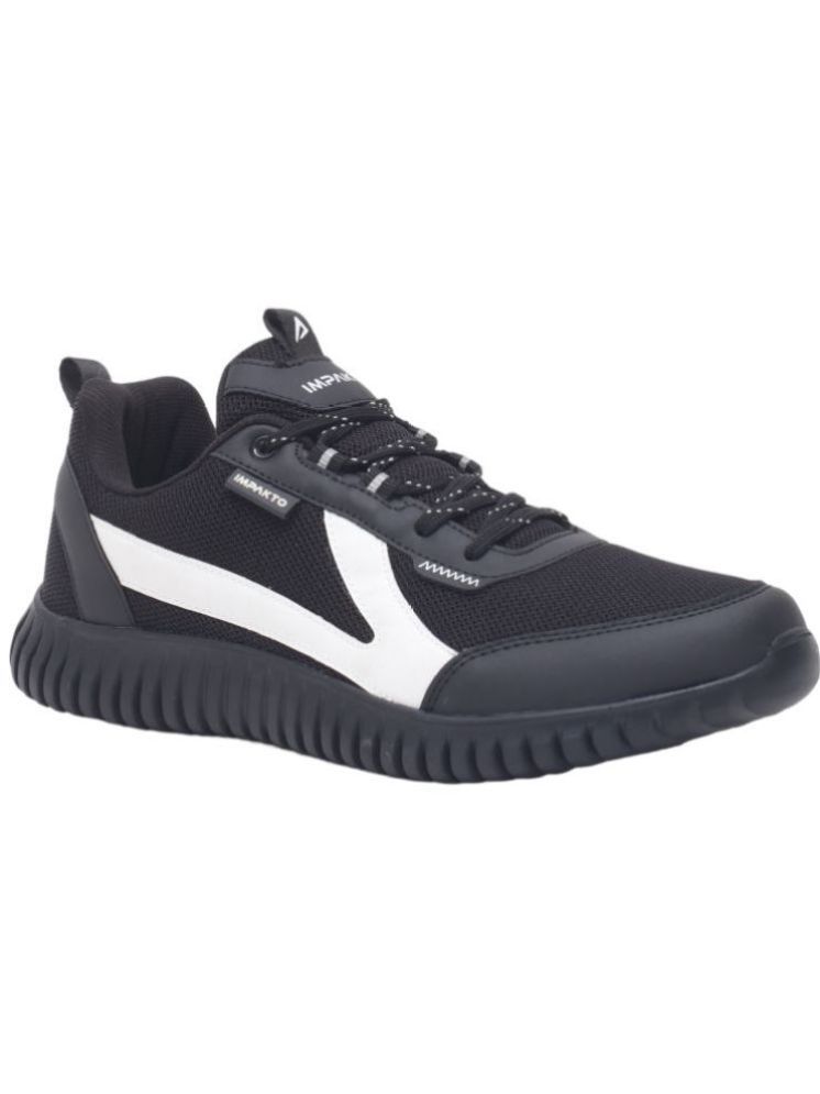     			Impakto Black Men's Sports Running Shoes