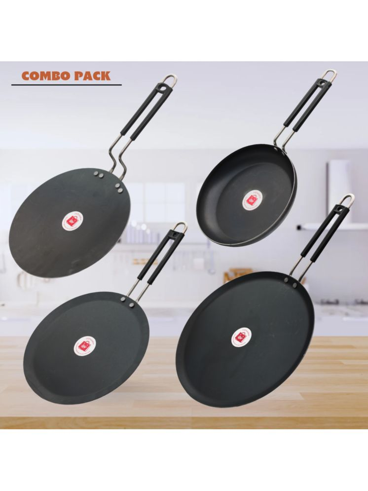     			LAZYWINDOW Black Iron No Coating Cookware Sets ( Set of 4 )