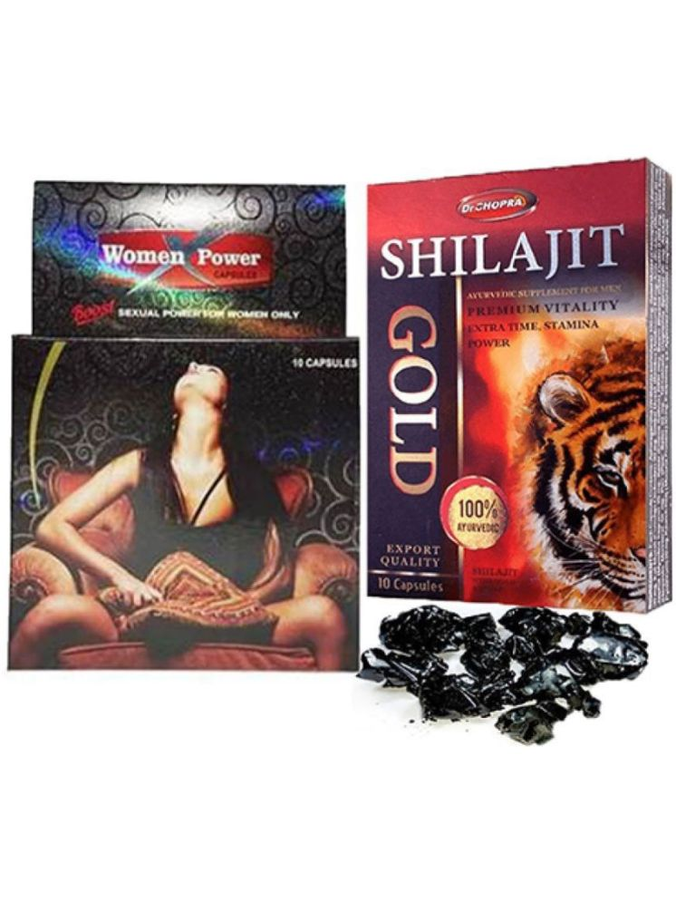     			Men/Women Combo Dr. Chopra Women X Power Capsule & Shilajit Gold 10 Capsule For Extra Time, Stamina & Power Syan Deals