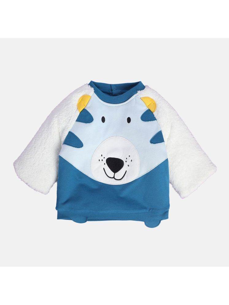     			Miniklub Baby Boys Round Neck Full Sleeve Knit Sweat Shirt (Blue Color)