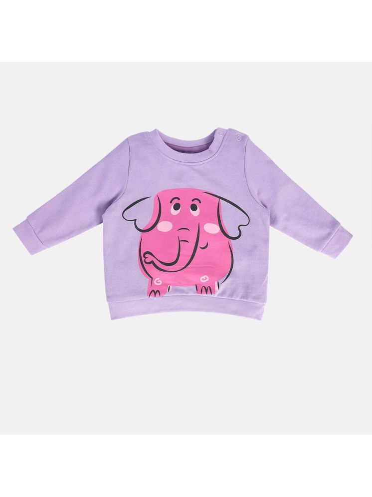     			Miniklub Baby Girls Round Neck Full Sleeve Knit Sweat Shirt (Lilac Color)