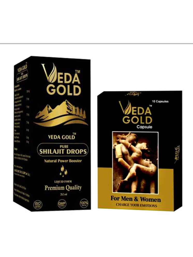     			Natural Supplement for Power/ Stamina /& Vitality .Veda Gold Shilajit Drop (30ml), Bo-ost Your Stamina & Incease Muscle Strength & veda Gold Capsules