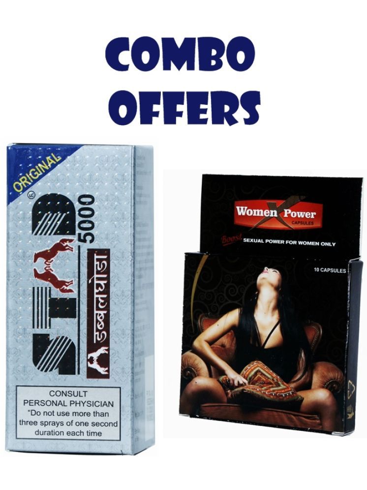     			Original Stud 5000 Double Delay Spray 5000 20g & Dr Chopra Women Power Capsule 10 pack of 2