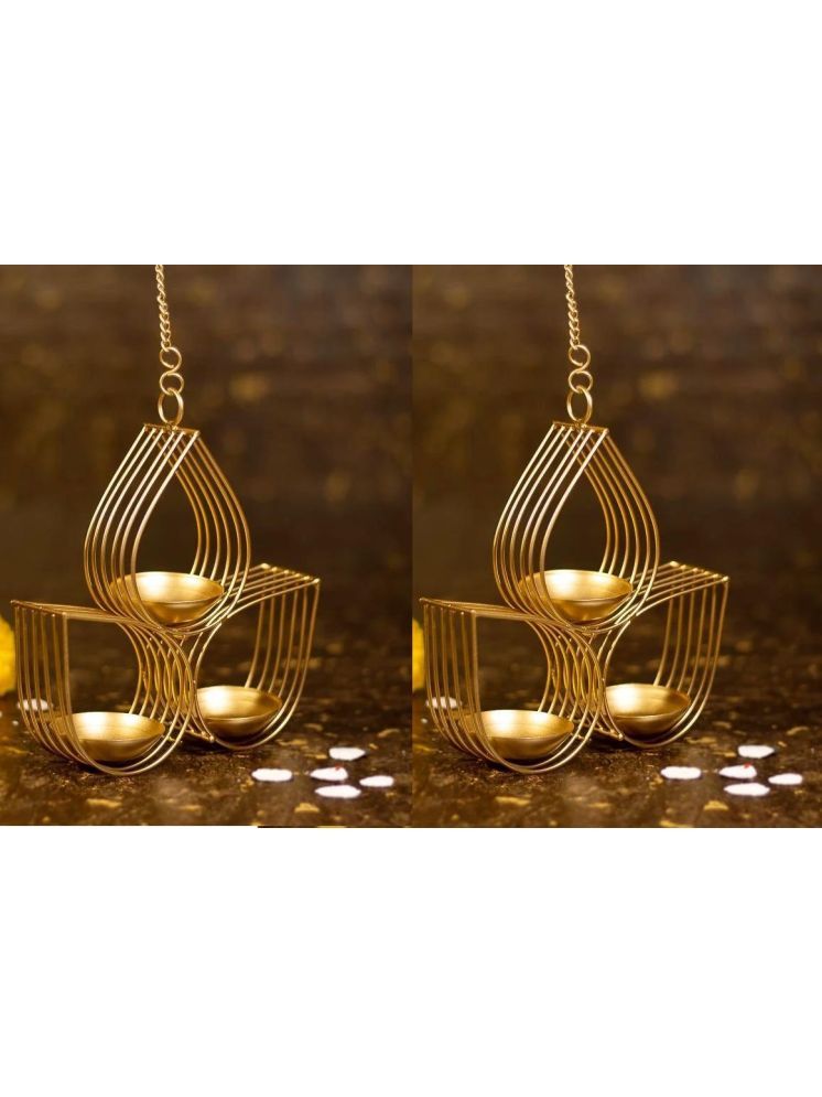     			Urban Hamlet Gold Table Top and Hanging Iron Tea Light Holder - Pack of 1