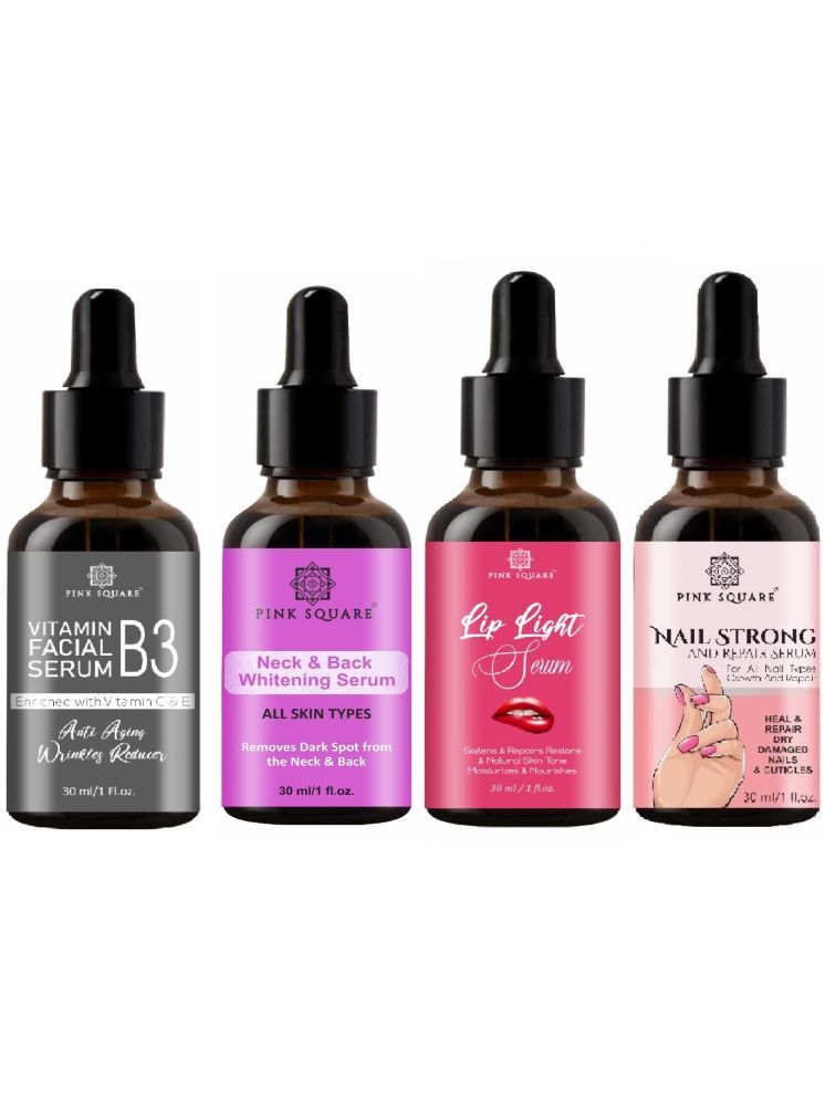     			Vitamin B3 Serum, Neck and Back Whitening Serum, Lip Light Serum & Nail Strong and Repair Serum (Each,30ml) Combo of 4