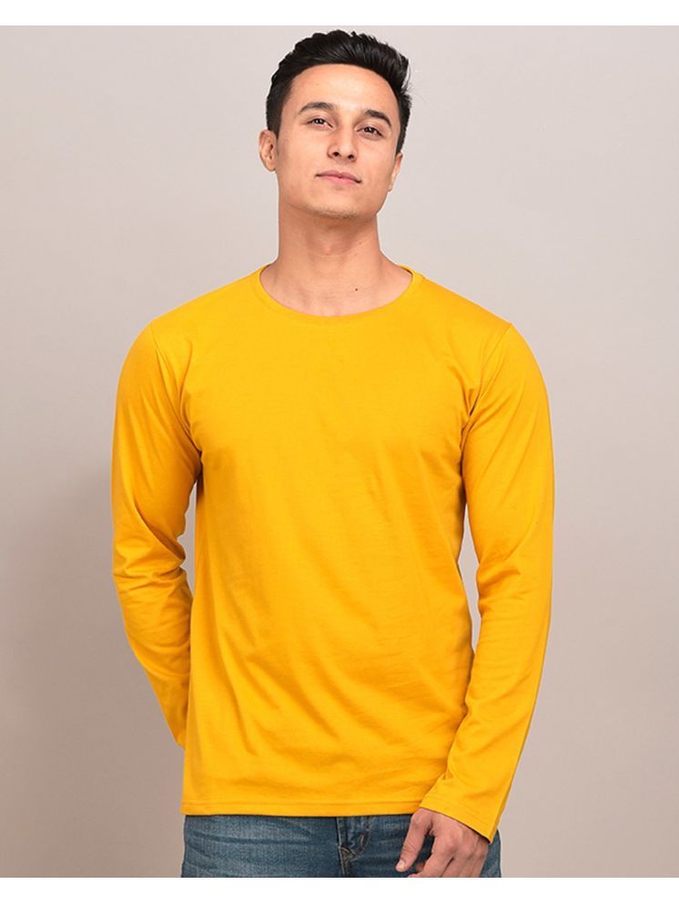     			curvy comfort Cotton Blend Regular Fit Solid Full Sleeves Men's Round T-Shirt - Mustard ( Pack of 1 )