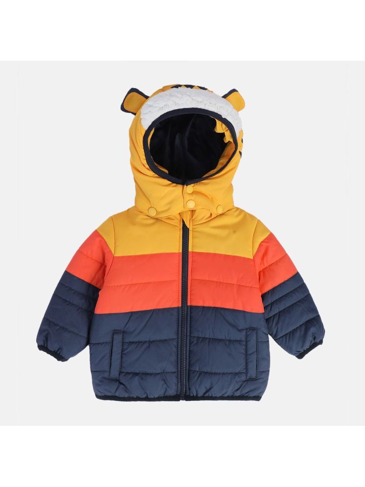     			Miniklub Baby Boys Hooded Long Sleeve Woven Jacket (Yellow/Navy Color)